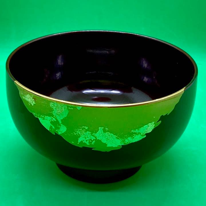 Honkin Maki-e Urushi Lacquer Soup Bowl with Unkin Cherry and Maple Design