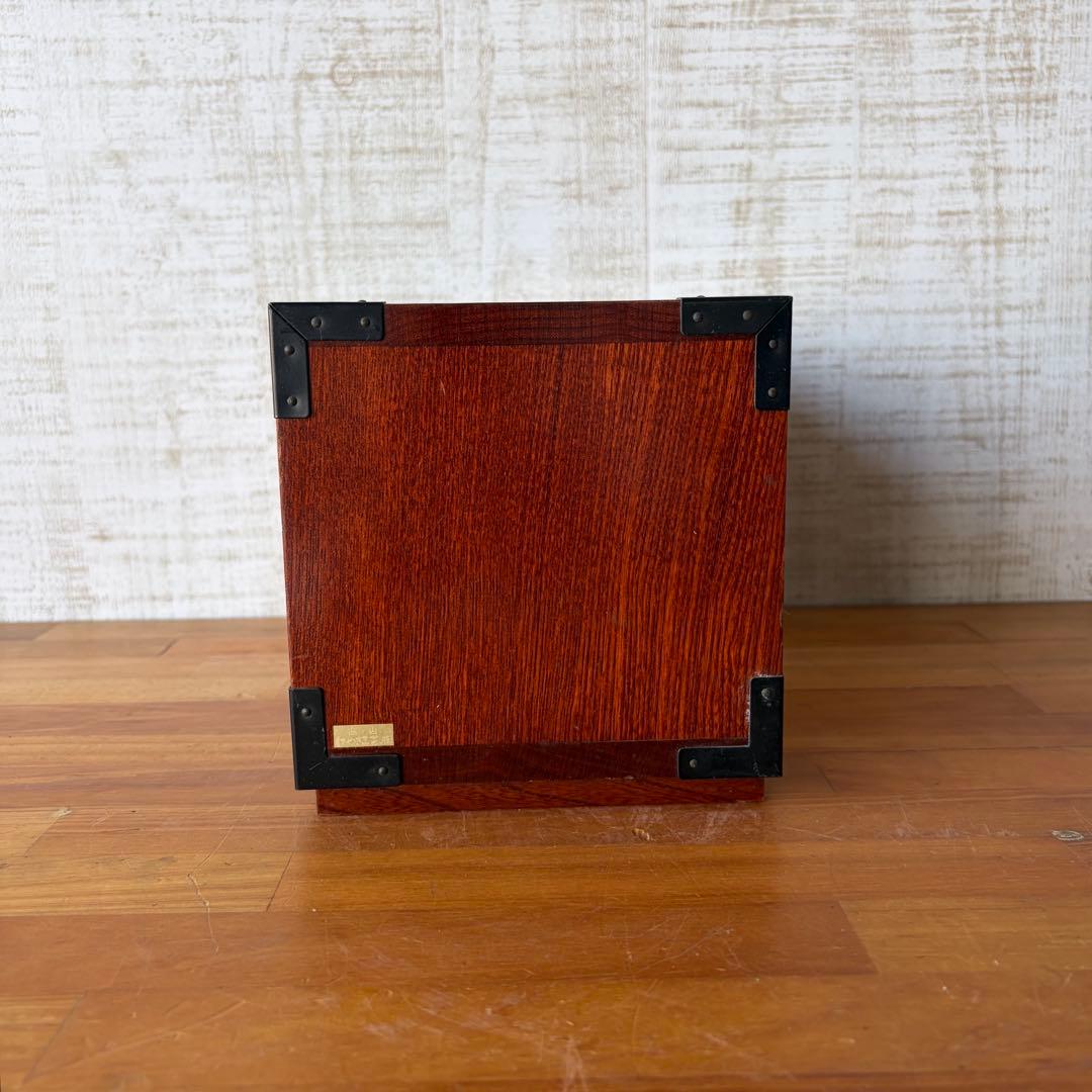 Antique Japanese Keyaki Wood Mini Chest 3 Drawers Small Tansu with Black Metal Fittings