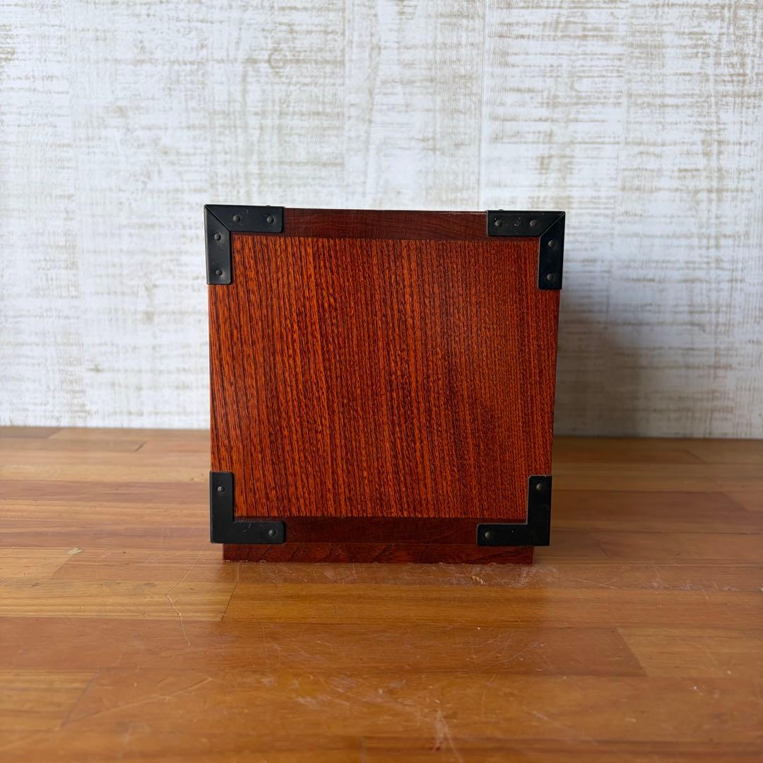 Antique Japanese Keyaki Wood Mini Chest 3 Drawers Small Tansu with Black Metal Fittings