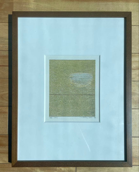 Toshihisa Fudezuka Woodblock Print "Uwasa" 1986 Signed Ed. 9/45 Framed Abstract
