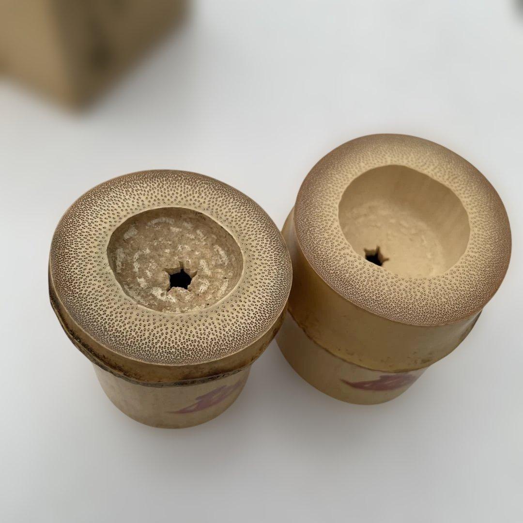 Sotoku Bamboo Futaoki Lid Rests Pair with Tomobako Tea Ceremony