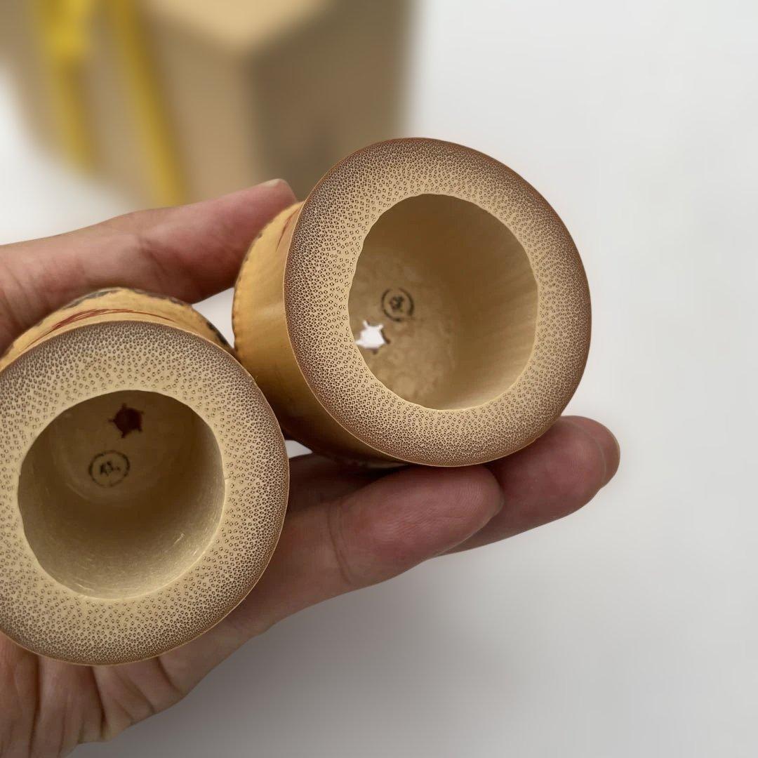 Sotoku Bamboo Futaoki Lid Rests Pair with Tomobako Tea Ceremony