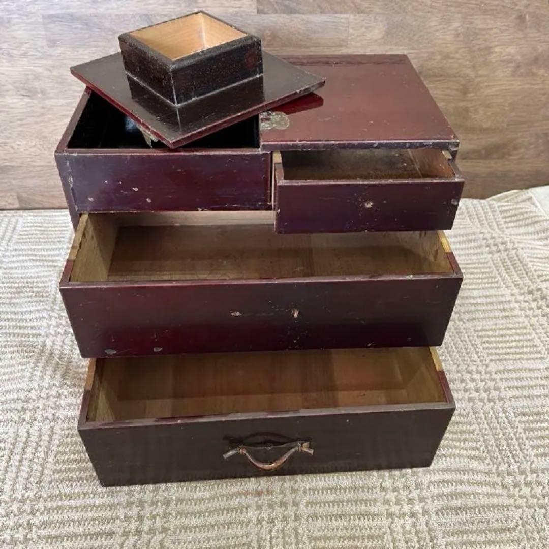 Japanese Antique Wooden Small Chest of Drawers Showa Retro Storage Box