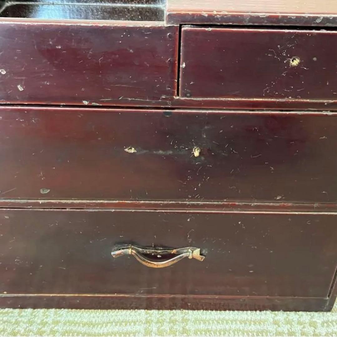 Japanese Antique Wooden Small Chest of Drawers Showa Retro Storage Box