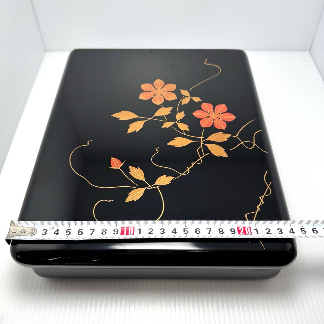 Echizen-nuri Lacquer Document Box (Bunko) with Paulownia Box, Black