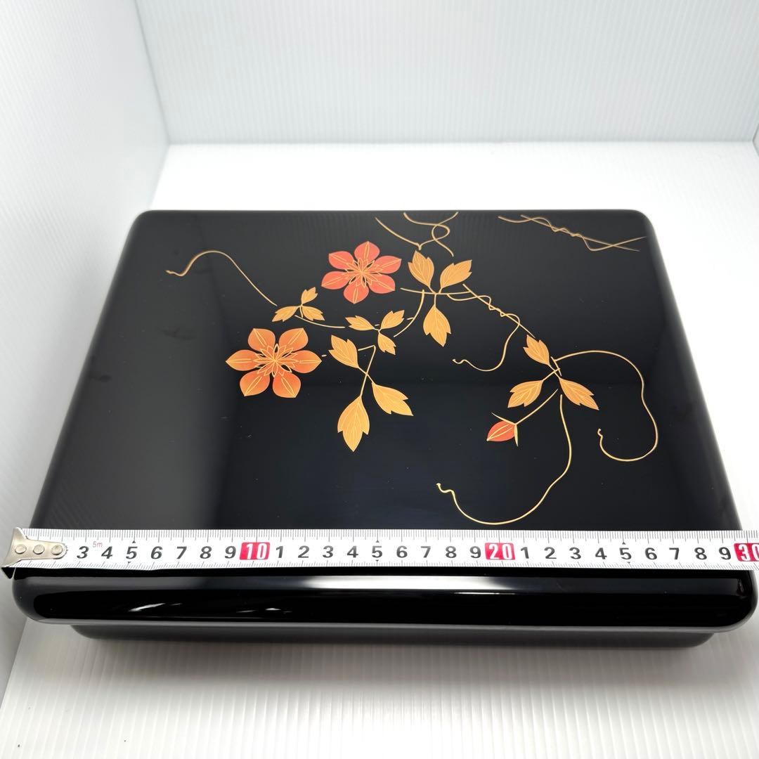Echizen-nuri Lacquer Document Box (Bunko) with Paulownia Box, Black