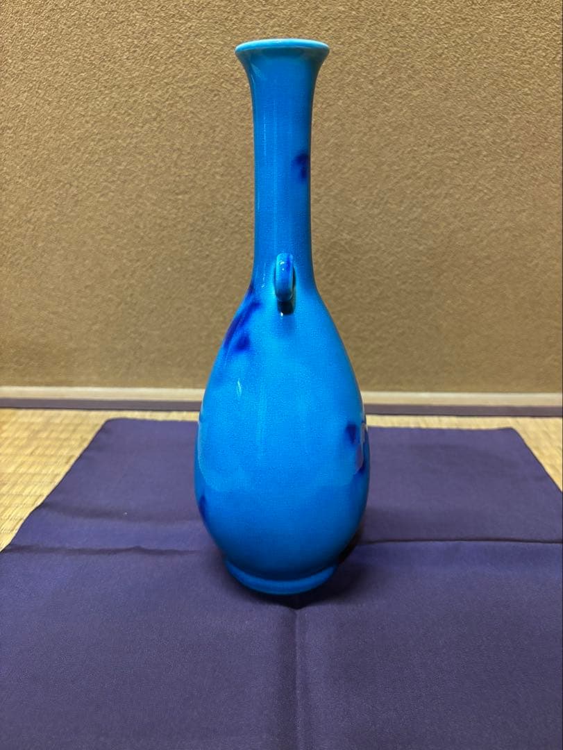 Eiraku Sokuzen Nisai Kyo-yaki Vase with Ears, Hanaire Flower Vessel, Tomobako