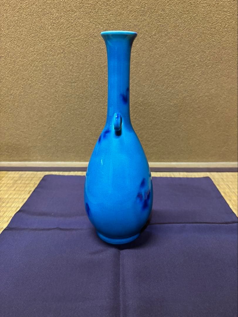 Eiraku Sokuzen Nisai Kyo-yaki Vase with Ears, Hanaire Flower Vessel, Tomobako