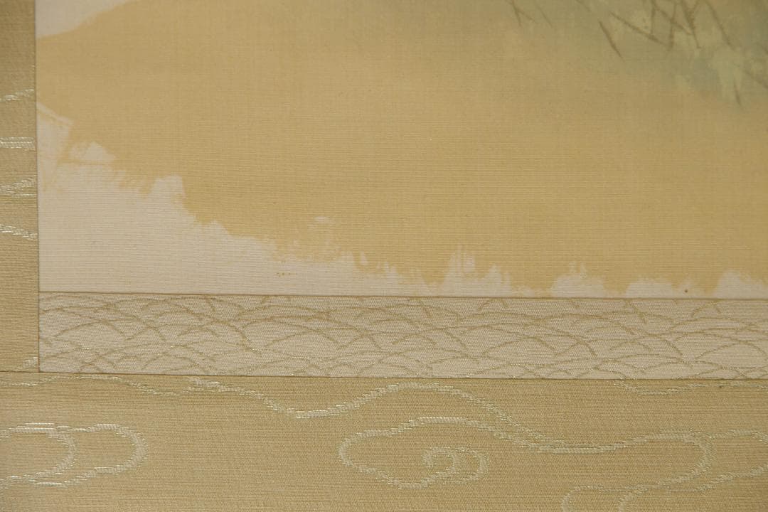 Ishikawa Yurin Hanging Scroll, Quails and Autumn Grasses, Silk, Signed Box, 136.5 x 55.8 cm