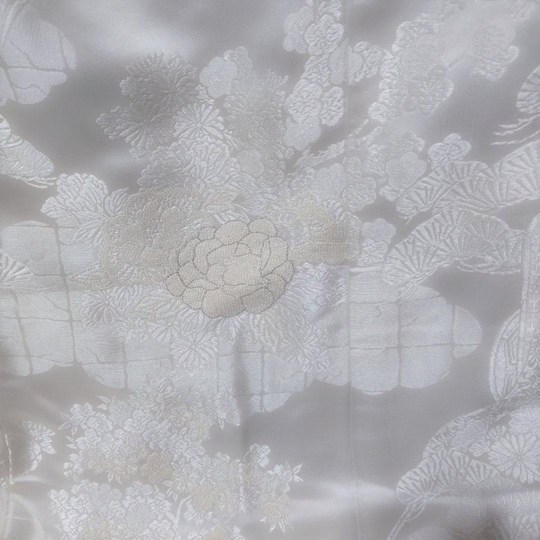Shiro Uchikake Bridal Kimono Silk Full Sagara Embroidery White Wedding Robe
