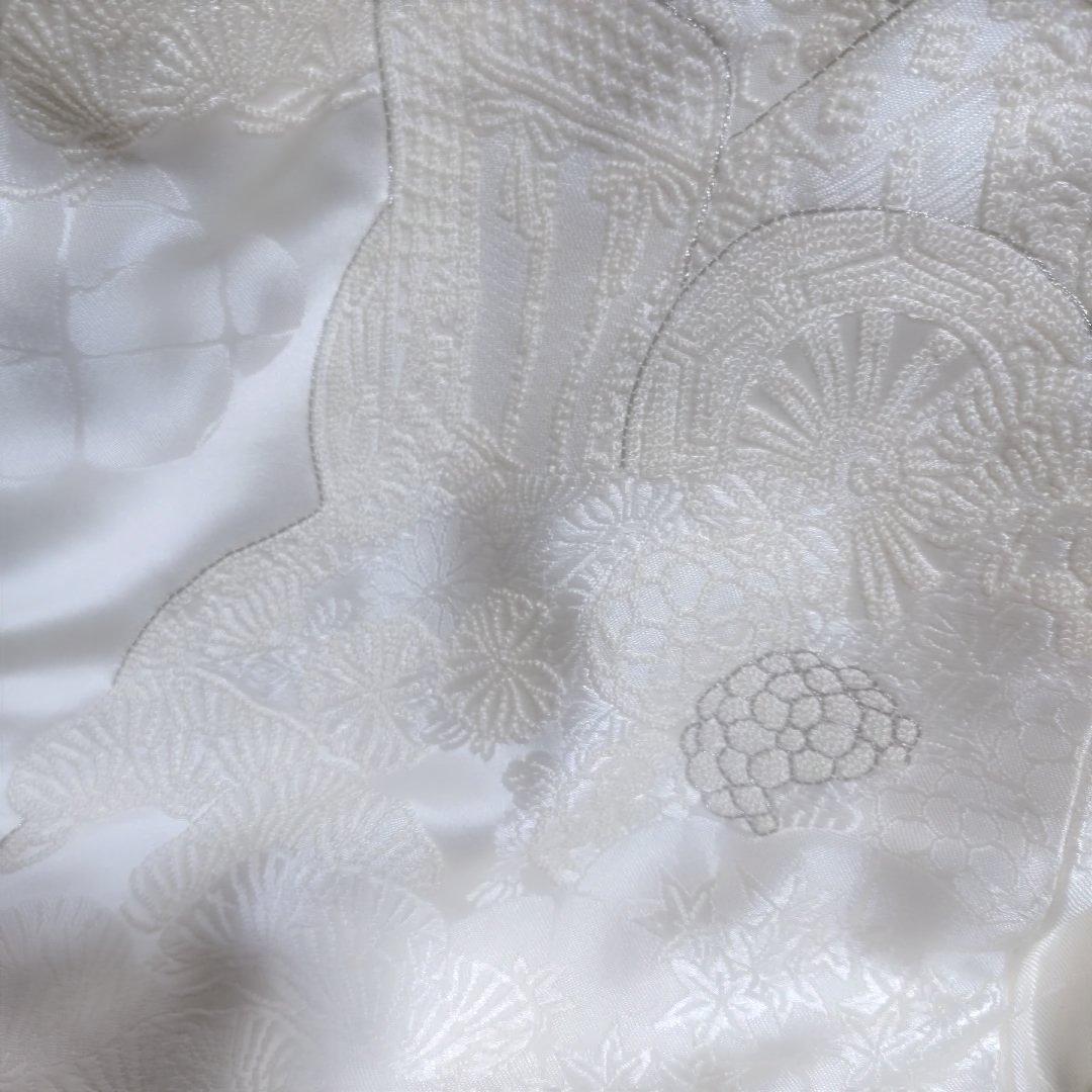 Shiro Uchikake Bridal Kimono Silk Full Sagara Embroidery White Wedding Robe