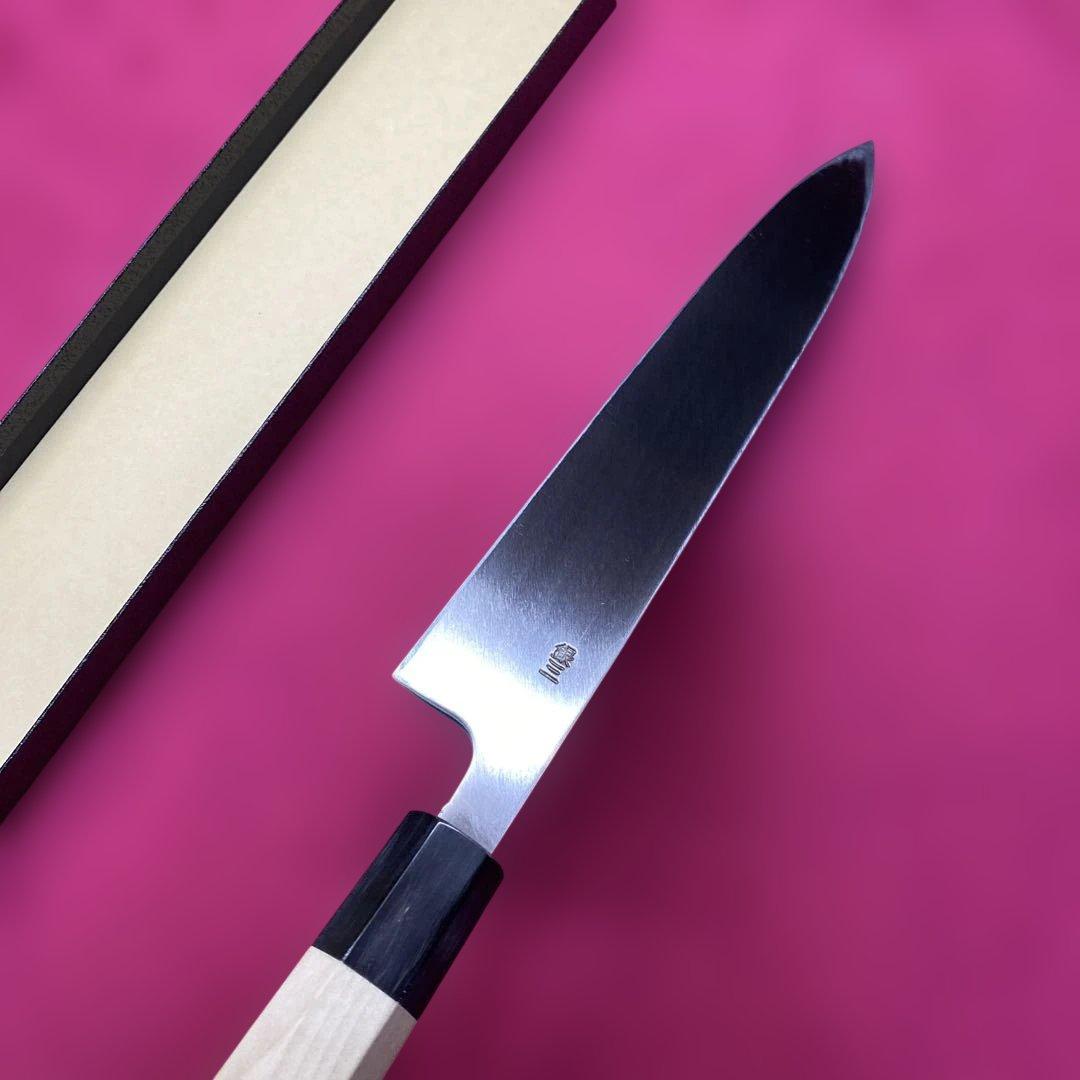 Minoroshi Masao Japanese Knife Ginsan Steel Single Bevel Buffalo Horn Handle 240mm