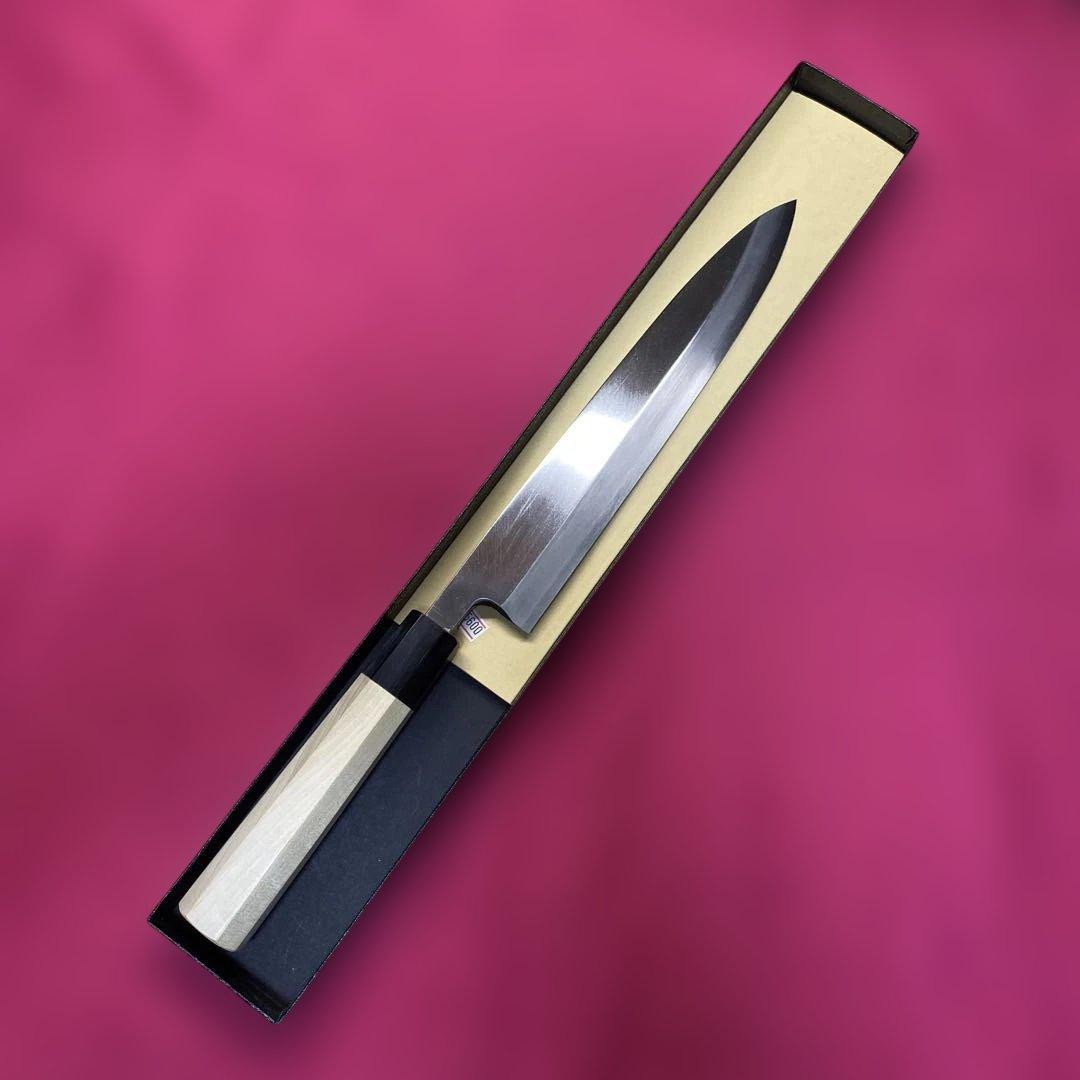 Minoroshi Masao Japanese Knife Ginsan Steel Single Bevel Buffalo Horn Handle 240mm