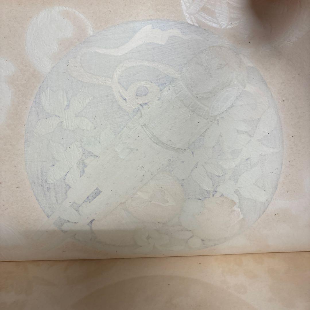 Japanese Woodblock Prints Set of 2, Pomegranate and Sho Design, 28.5 x 38.5 cm